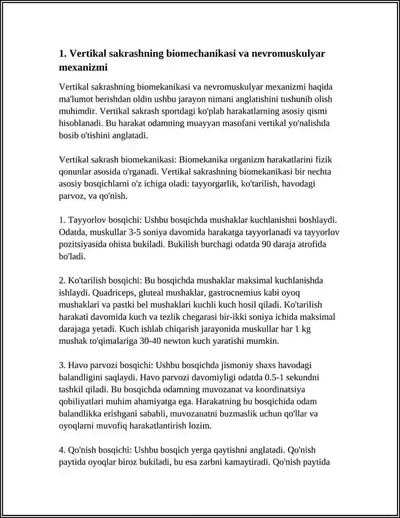 VOLEYBOLGA XOS VERTIKAL SAKRASH VA SAKRASH CHIDAMKORLIKNI SHAKLLANTIRISHNI ZARBA BERISH HAMDA TO'SIĄ GO'YISH KO'NIKMALARI ASOSIDA TAYORLASH 4