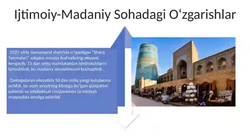 Shavkat Mirziyoyev Yetakchiligidagi O'zbekistonda Amalga Oshirilayotgan Islohotlar 4