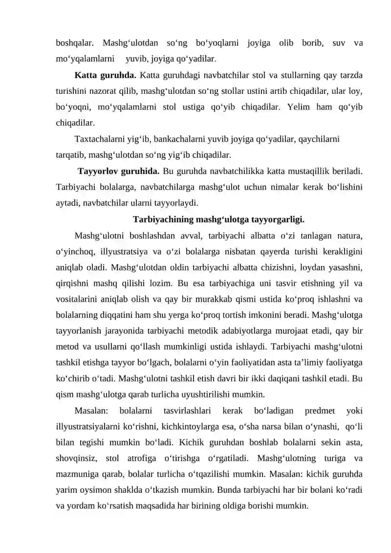Tasviriy faoliyat mashg'ulotlari tashkil etish 4