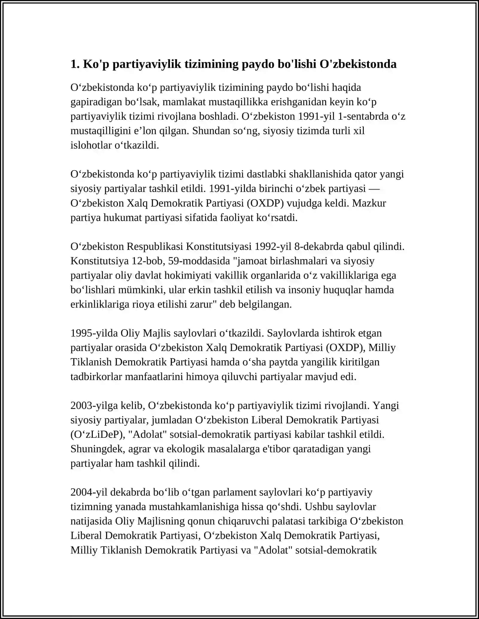 O'ZBEKISTONDA KO'PPARTIYAVIYLIK TIZIMINING SHAKLLANISHI 4