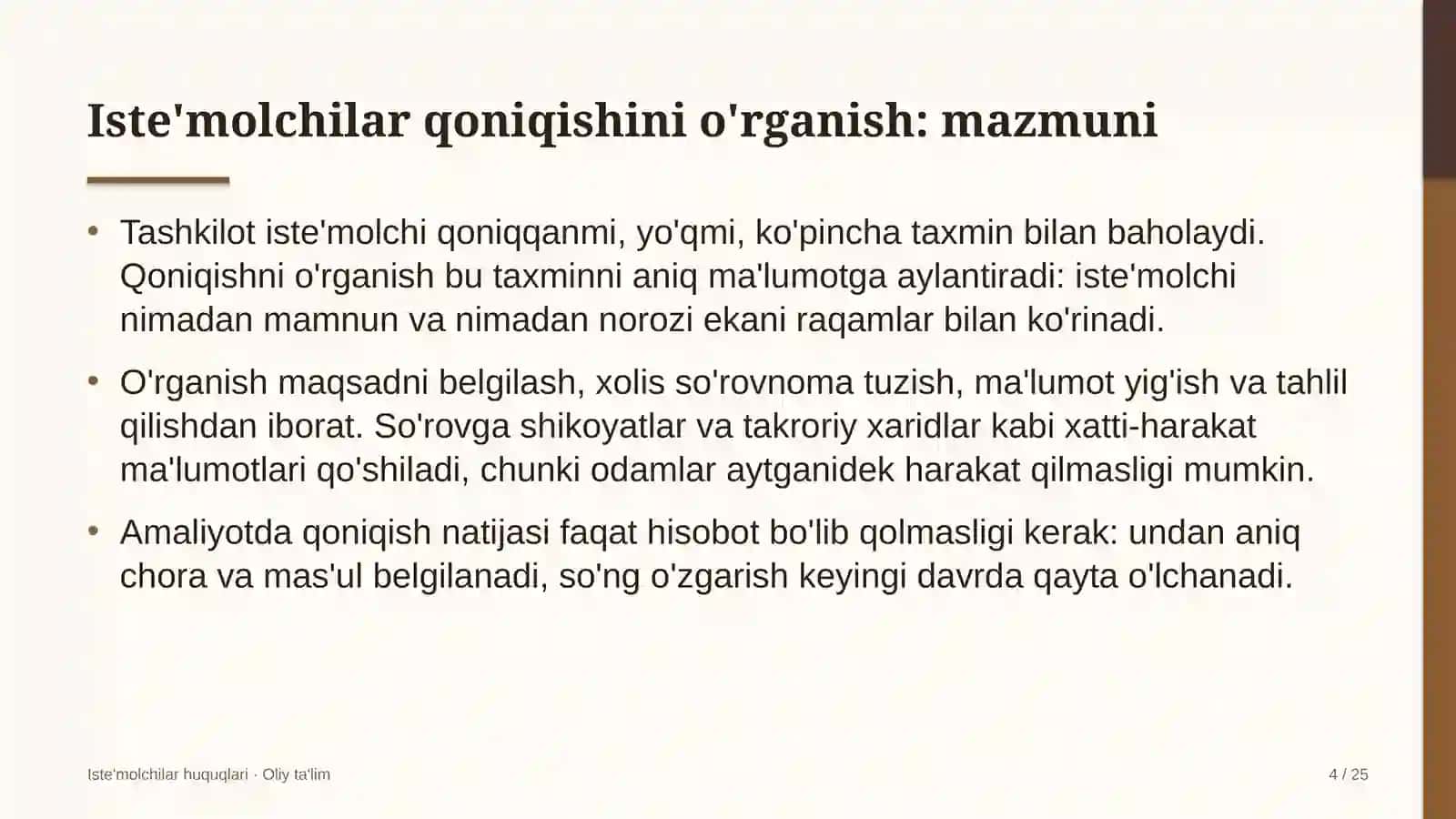 Bolalar tovarlari do'konlarida iste'molchilar qoniqishini o'rganish 4