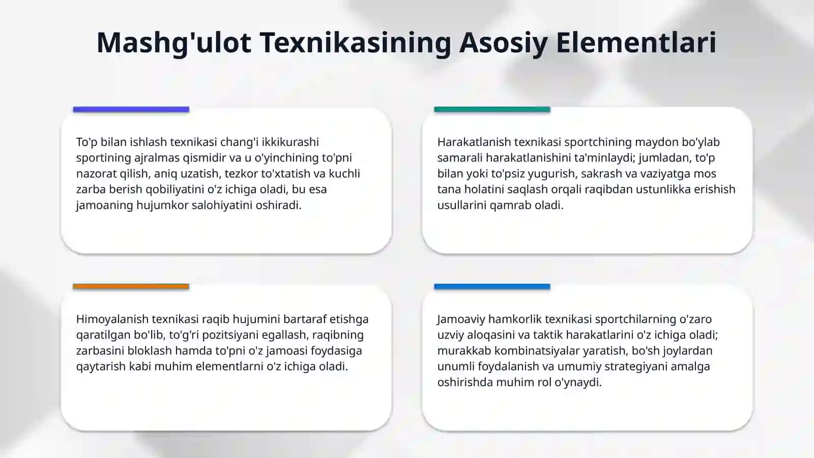 CHANG‘I IKKIKURASHI SPORT TURINING TEXNIKASI VA O‘YIN QOIDALARI. 4