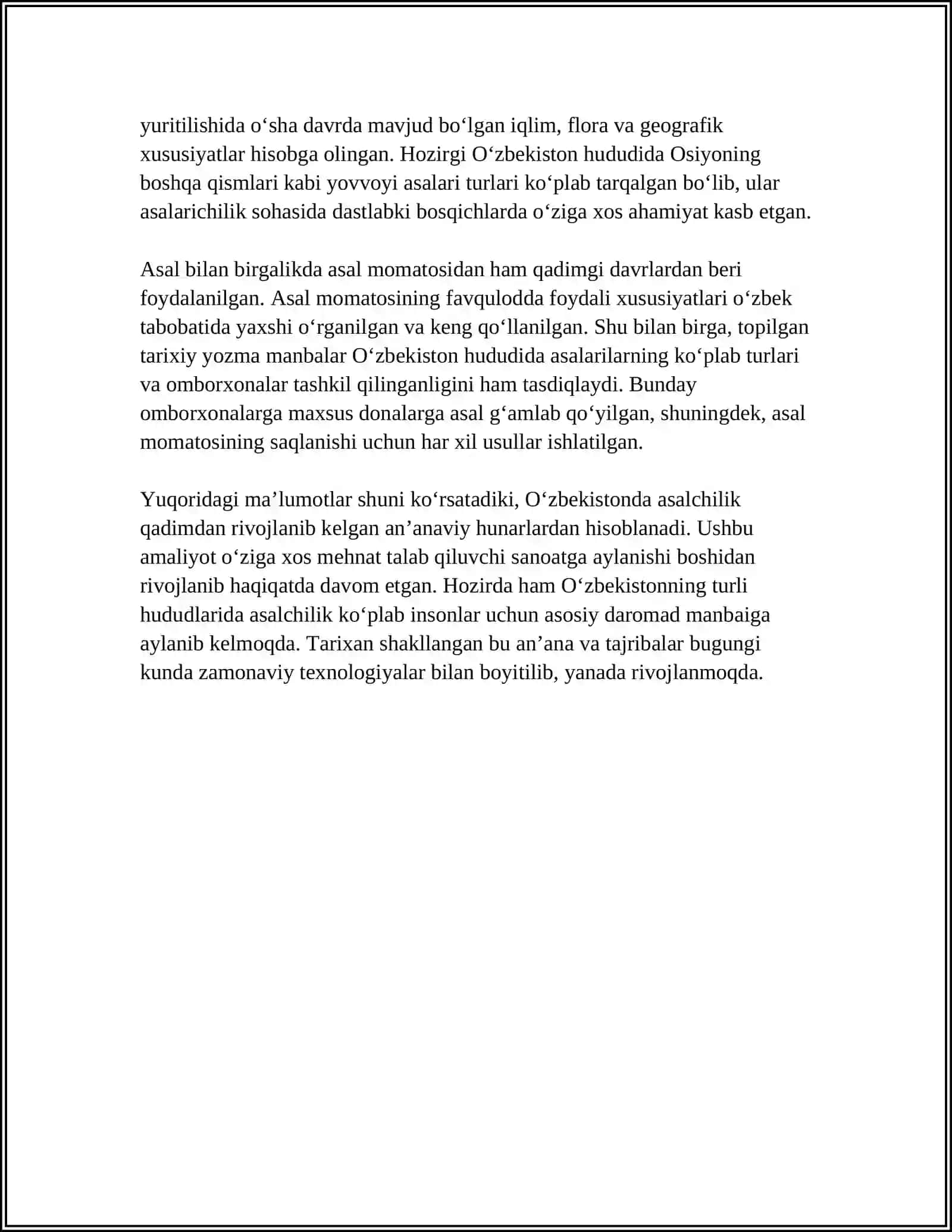 Oʻzbekistonda Asalchilikning Tarixiy Ildizlari va Qadimiy Amaliyotlar 4