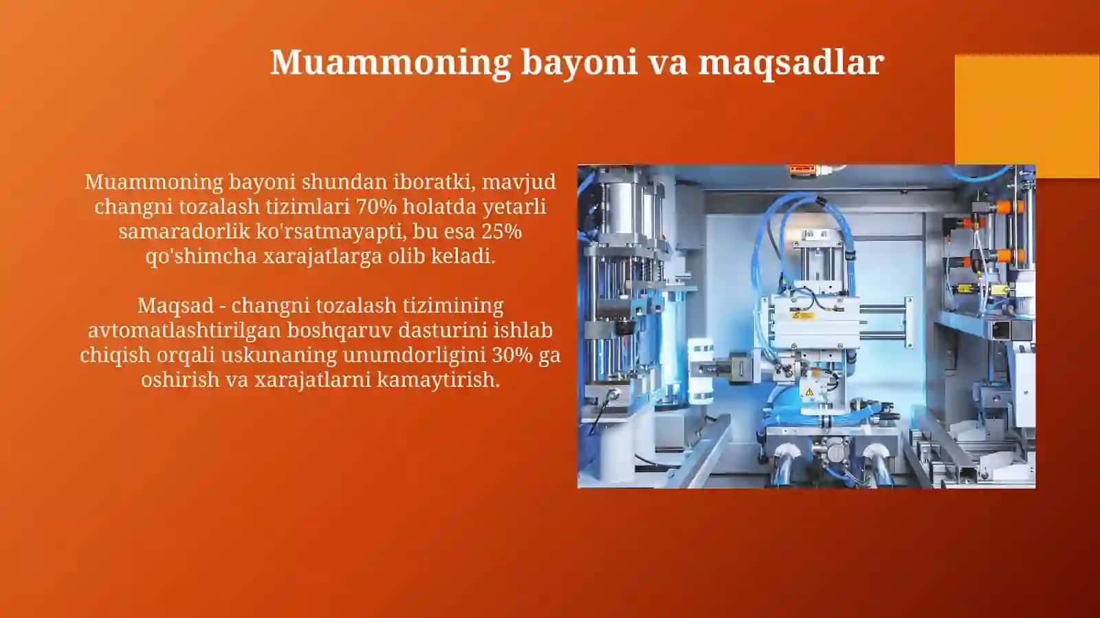 Changni tozalash tizimi boshqaruv tizimi uchun dasturiy ta'minotni ishlab chiqish 4
