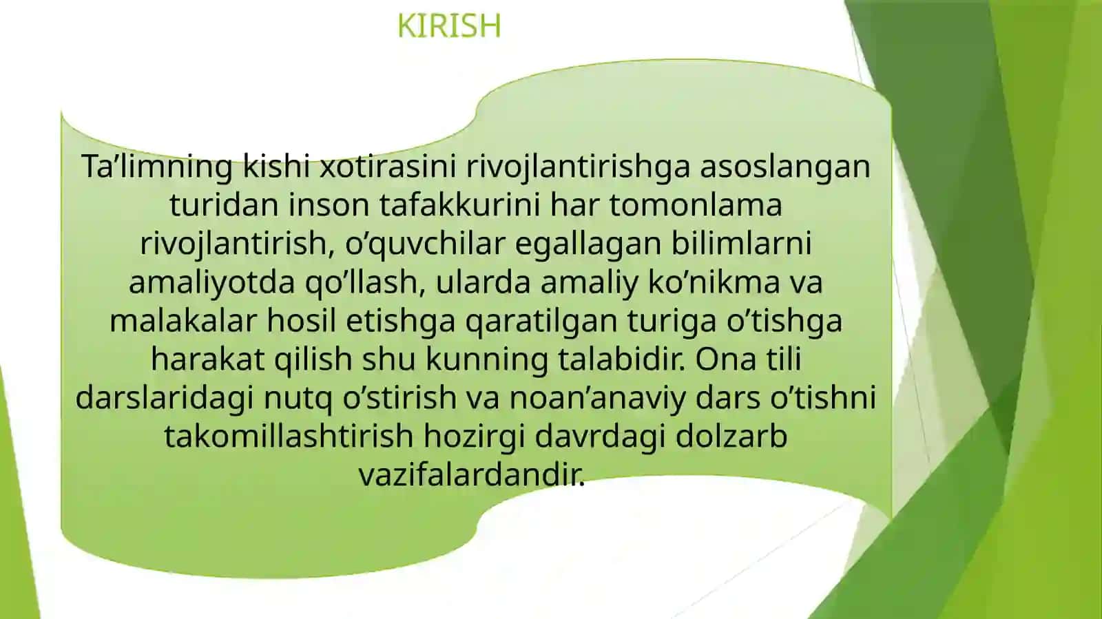 QORYOG’DIYEVA AZIZANING ONA TILI O’QITISH METODIKASI 4