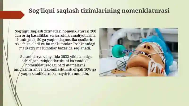 Sog‘liqni saqlash xodimlari va xizmatlarining nomenklaturasi 4
