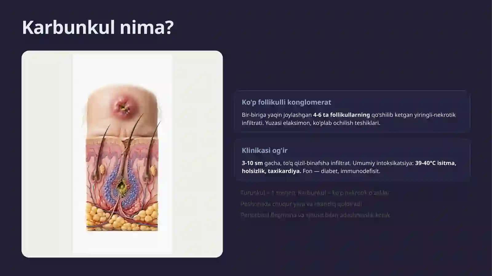 Peshona va Ko'z Sohalari Furunkul va Karbunkullari 4