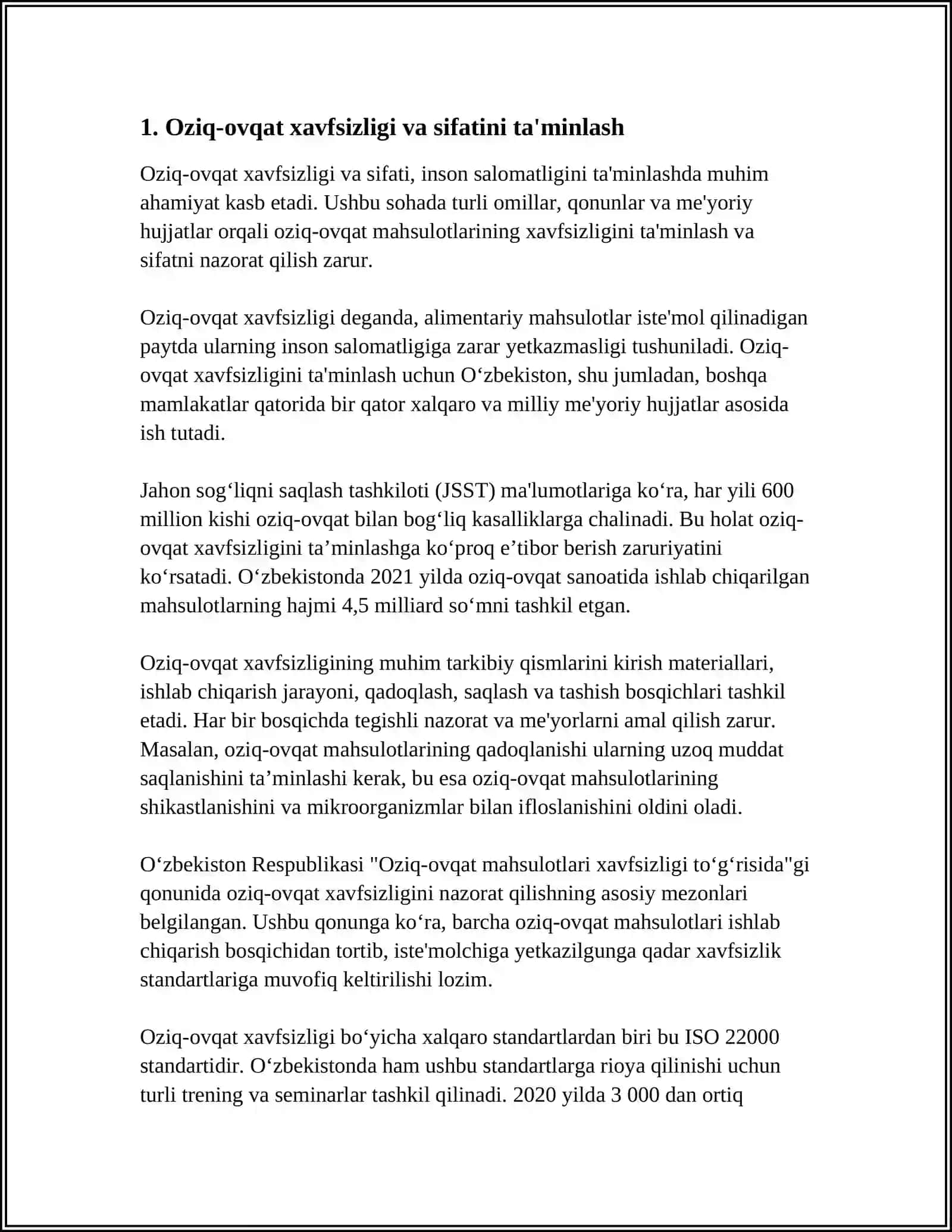 BUHORO MUHANDISLIK TEXNALOGIYA INSTITUTI OZIQ OVQAT KAFEDRASI 4