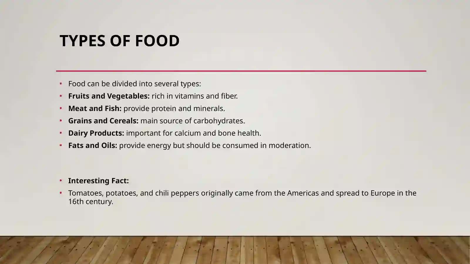 Types of Food 4
