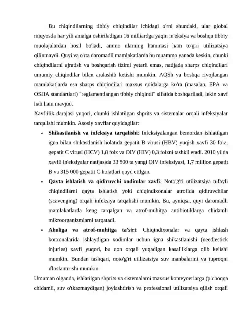 Ishlatilgan shpirits va sistemalarni zararsizlantirish 4