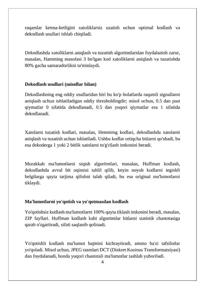 Axborotlarni kodlash va dekodlash 4