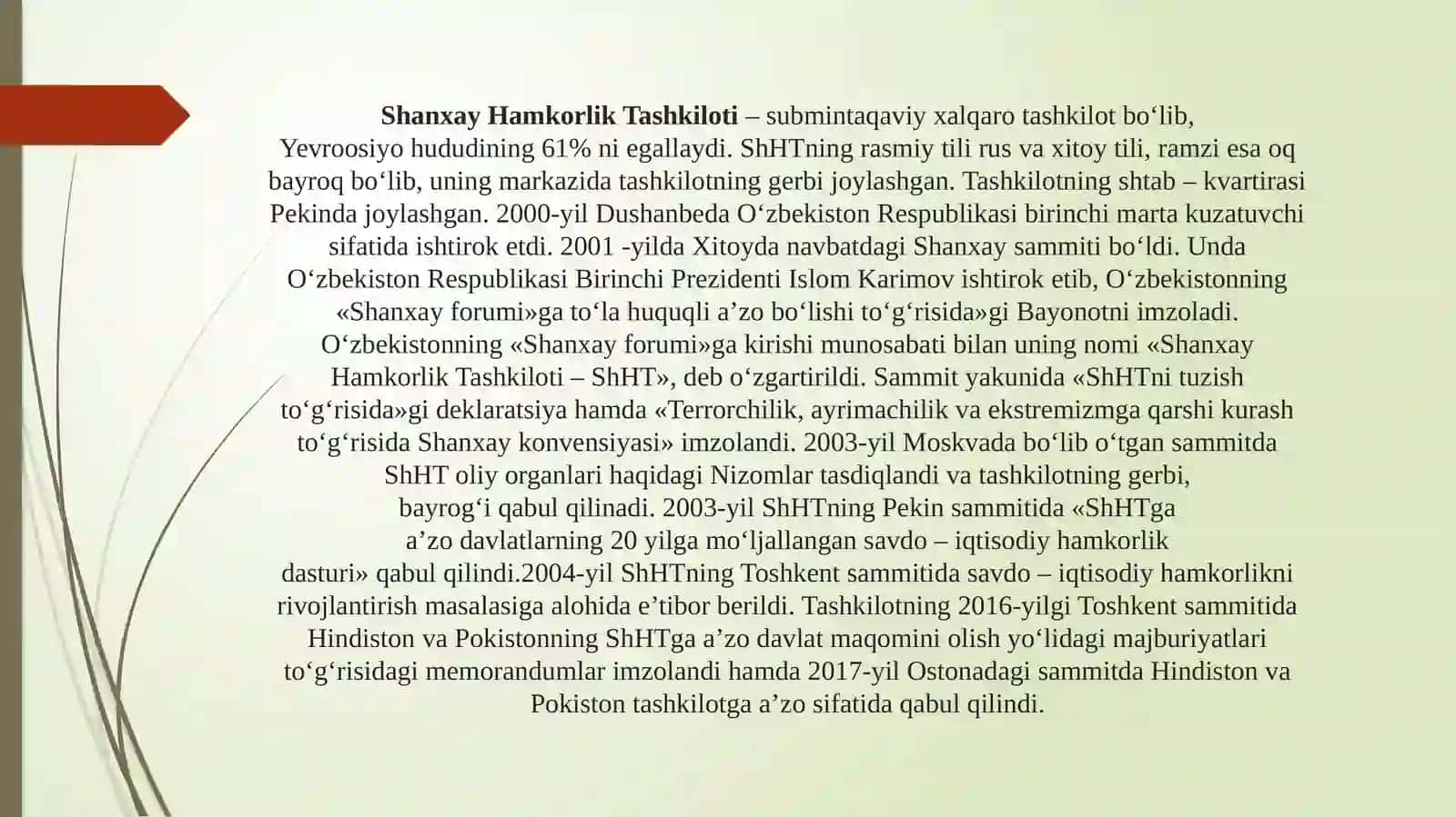 O‘ZBEKISTONNING XALQARO TASHKILOTLAR BILAN HAMKORLIK ALOQALARI 4