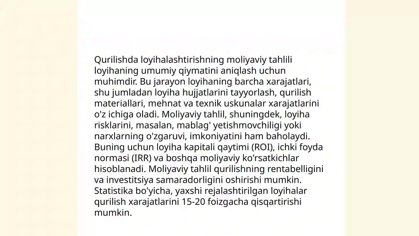 Qurilishda loyihalashtirish iqtisodiyoti va tawkil etilishi 4