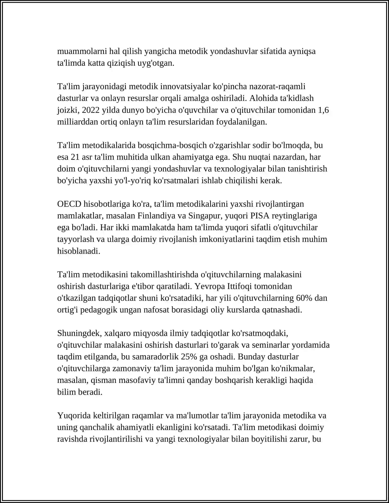 MUSTAQIL ISH Mavzu: PEDAGOGIK MAHORAT 4