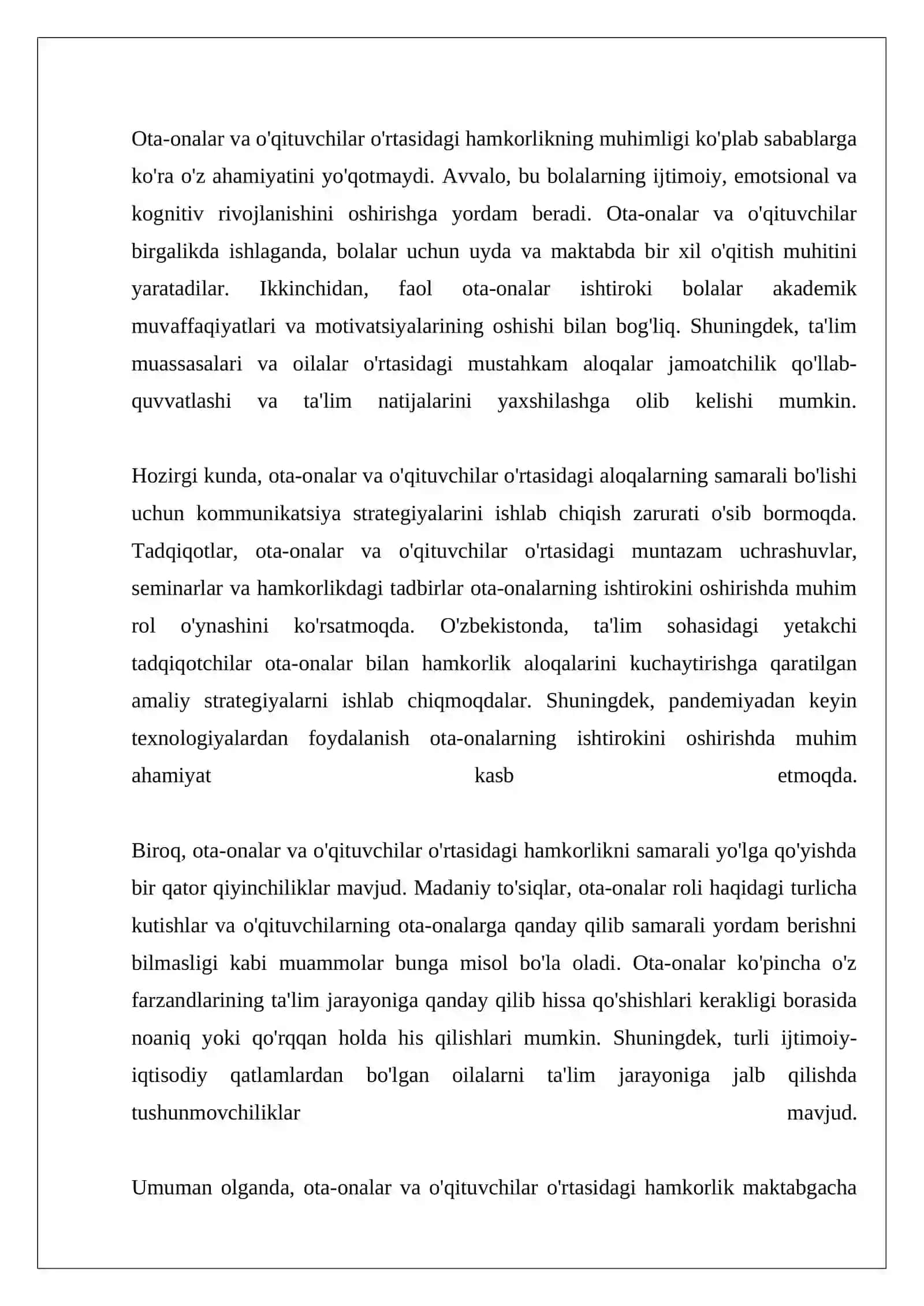 MAKTABGACHA TA'LIM TARBIYADA OTA-ONALAR BILAN HAMKORLIK ALOQALARI 4