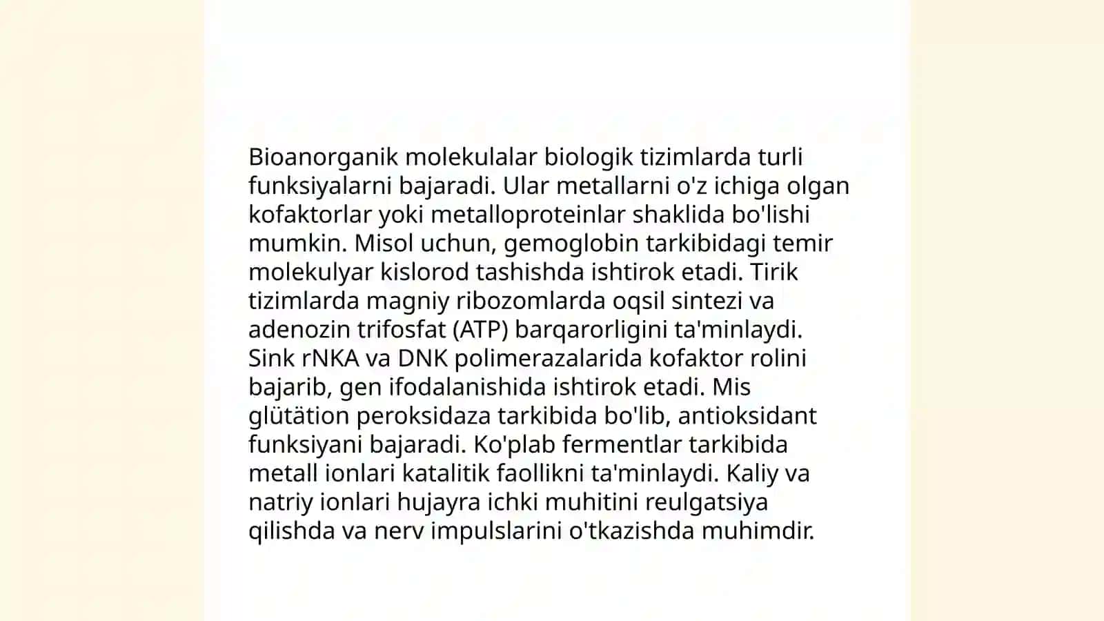 Bioanorganik kimyo 4