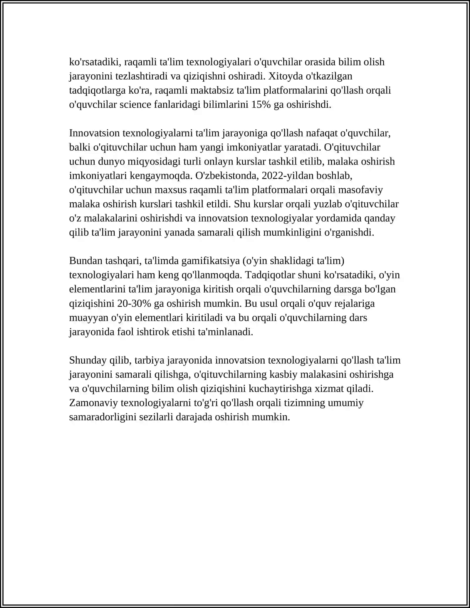 UMUMIY O’RTA TA’LIM TIZIMIDA TARBIYA JARAYONINI TASHKIL ETISHNING O’ZIGA XOSLIGI 4