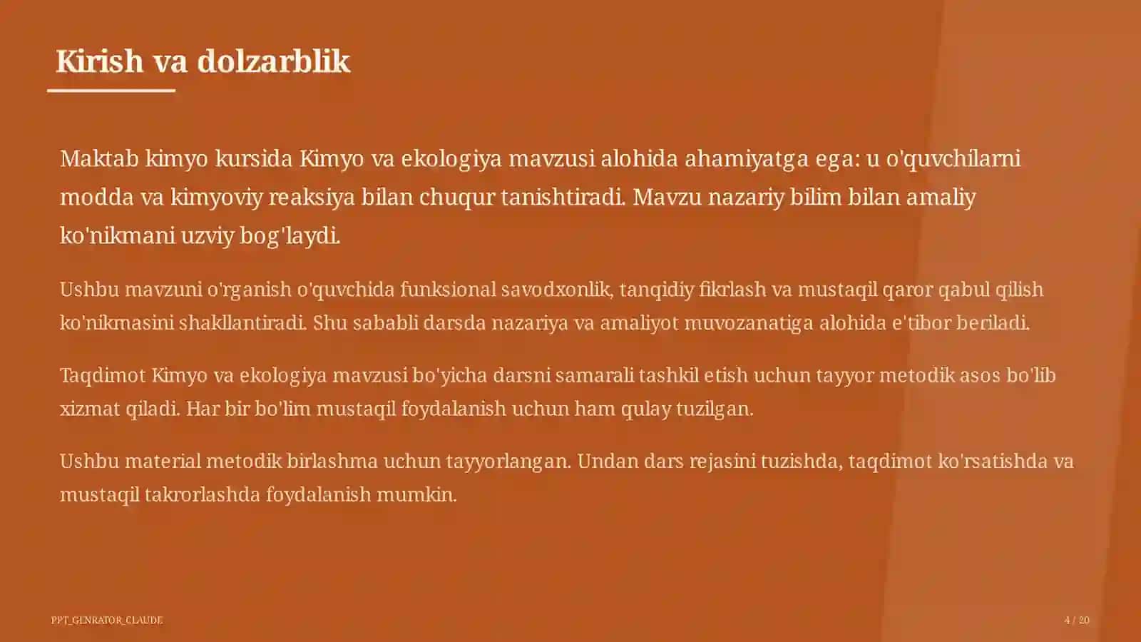 Kimyo va ekologiya (11-sinf) 4