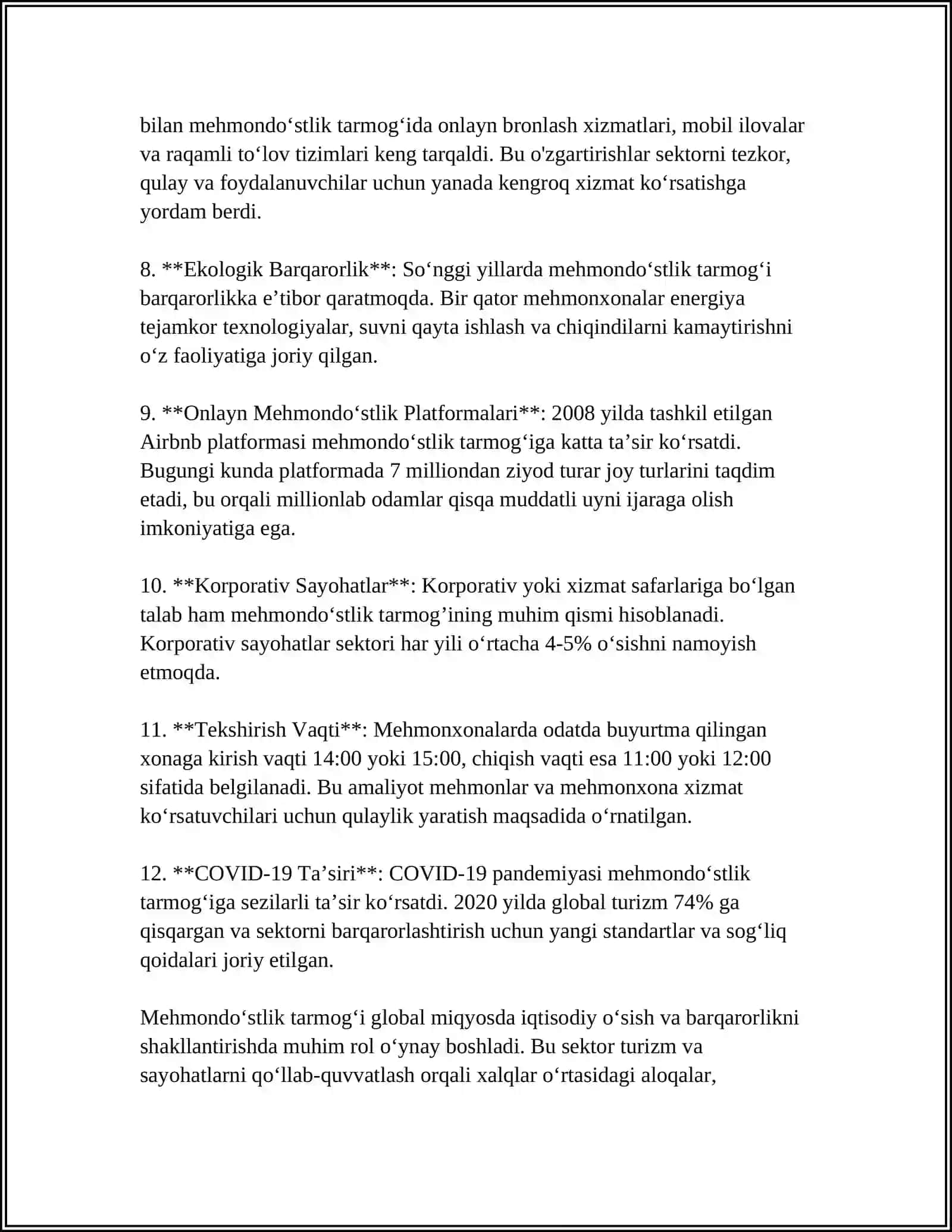 MEHMONDOʻSTLIK INDUSTRIYASINI TASHKIL ETUVCHI ISHLAB CHIQARISH TARMOQLARI 4