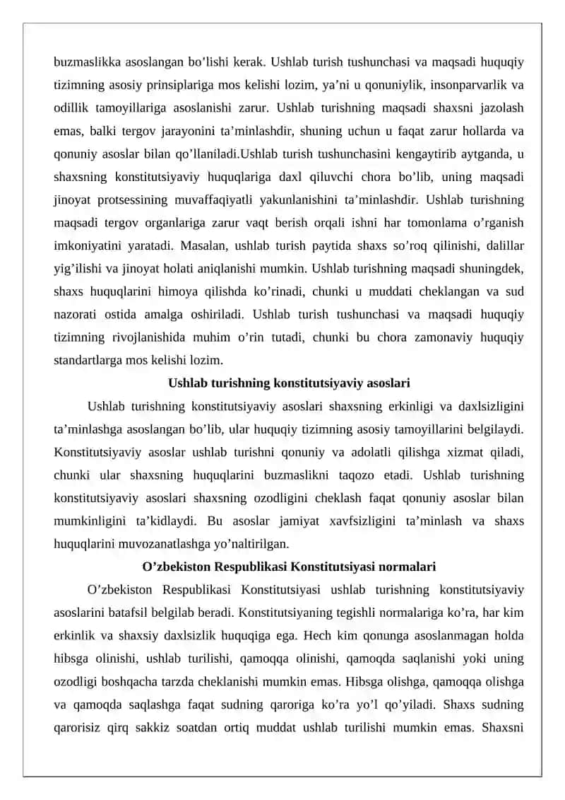 Jinoyat protsessida ushlab turish asoslari va o’tkazilish tartibi 4