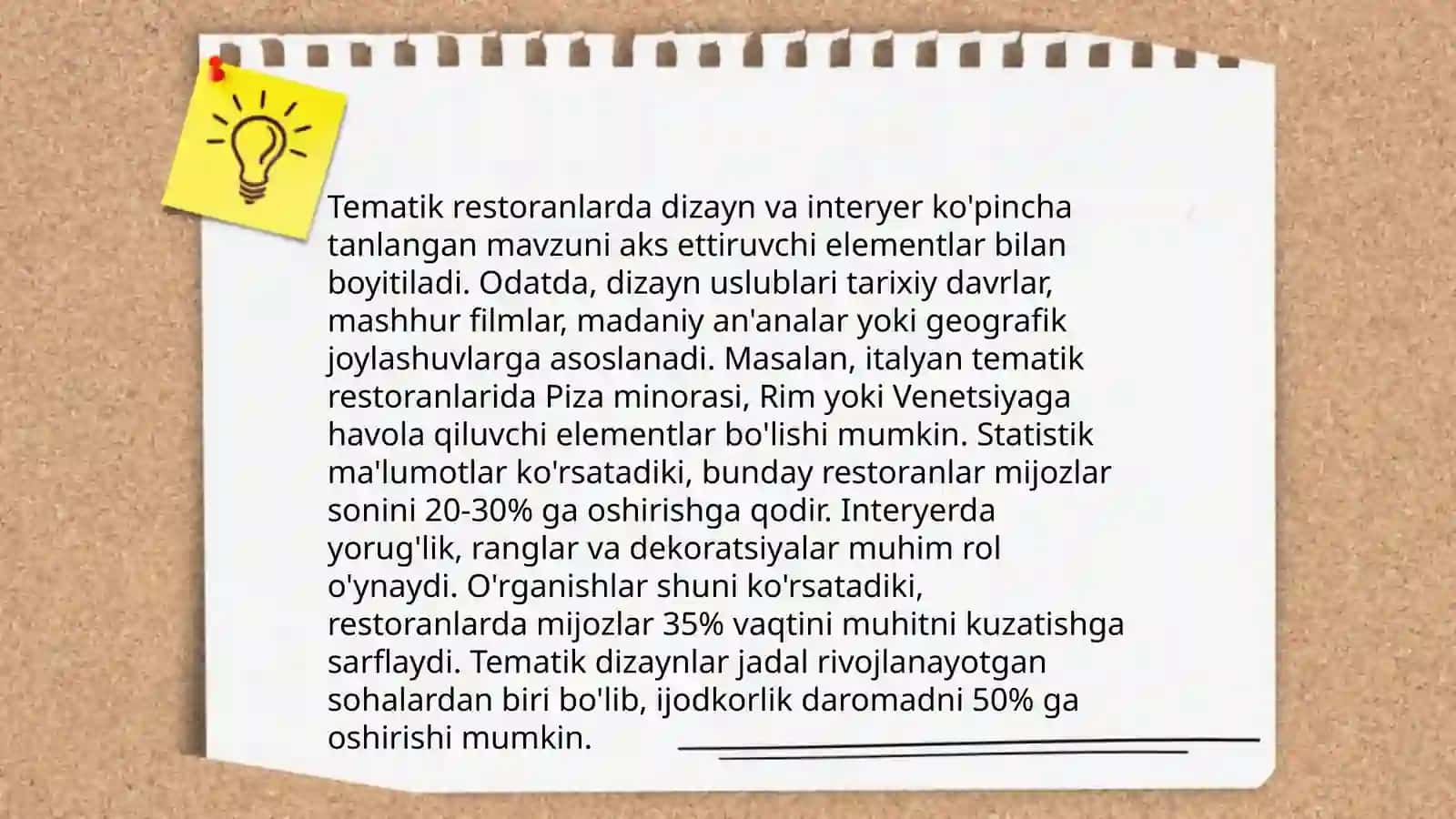 Tematik restoranlarni innovatsiya sifatida tashkil etish 4