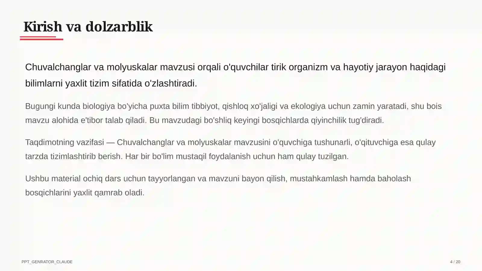 Chuvalchanglar va molyuskalar (7-sinf) 4
