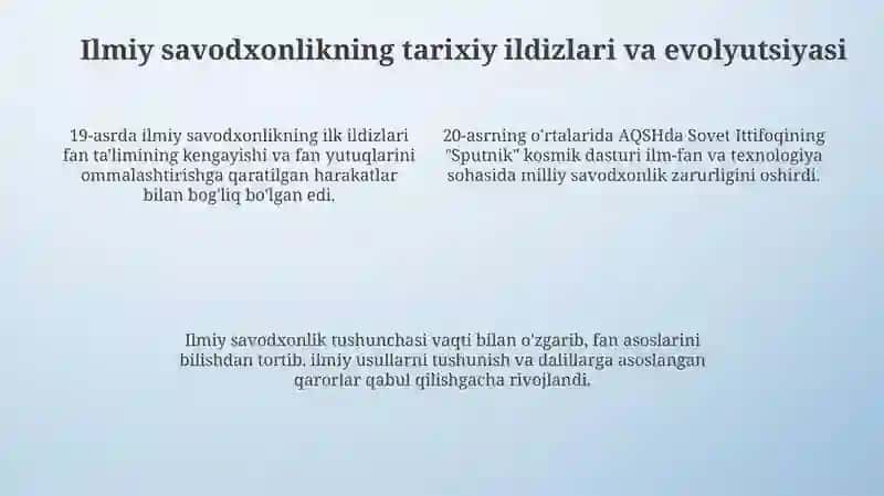 Ilmiy savodxonlik tushunchasi va uning tarixiy shakllanishi 4