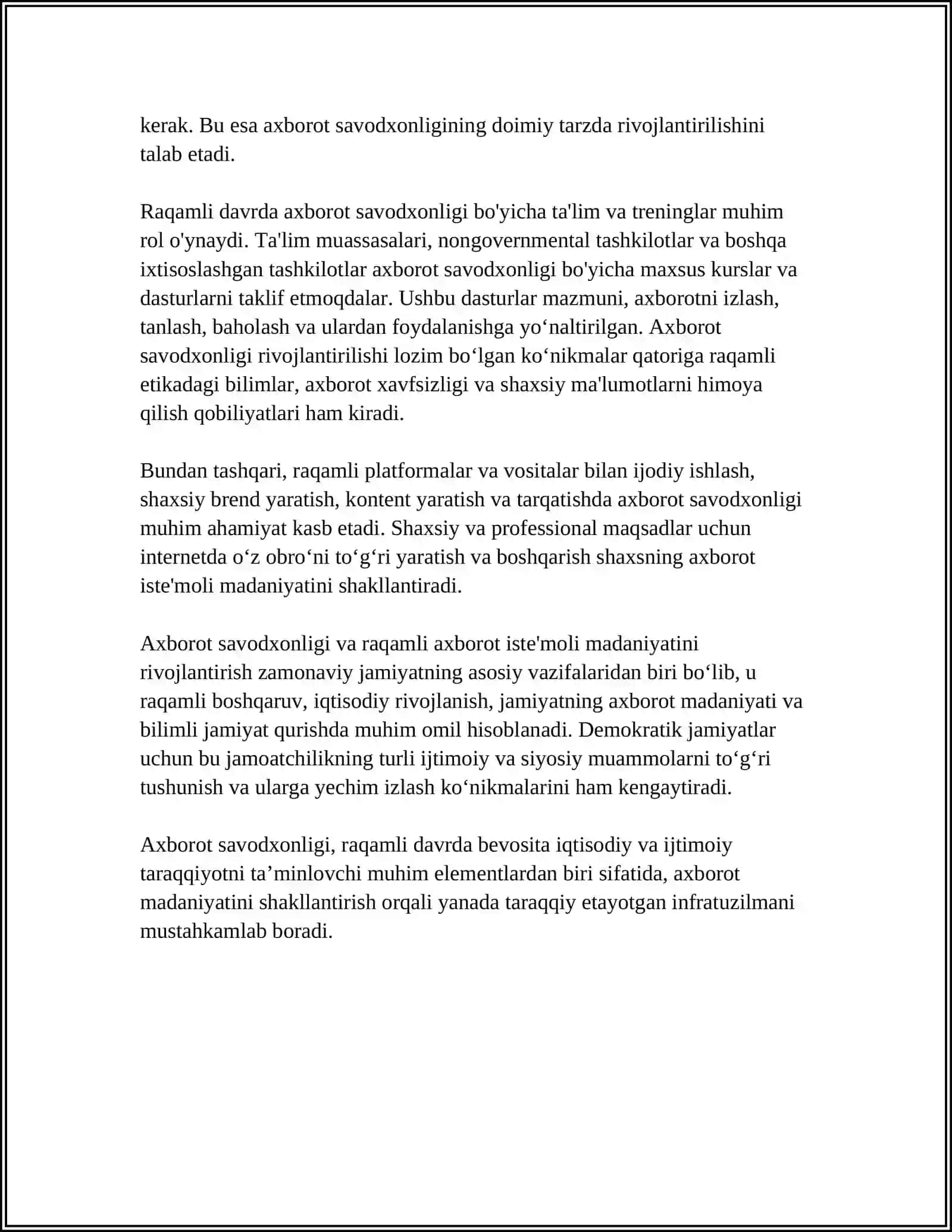 RAQAMLI DAVRDA AXBOROT ISTE'MOLI MADANIYATI 4