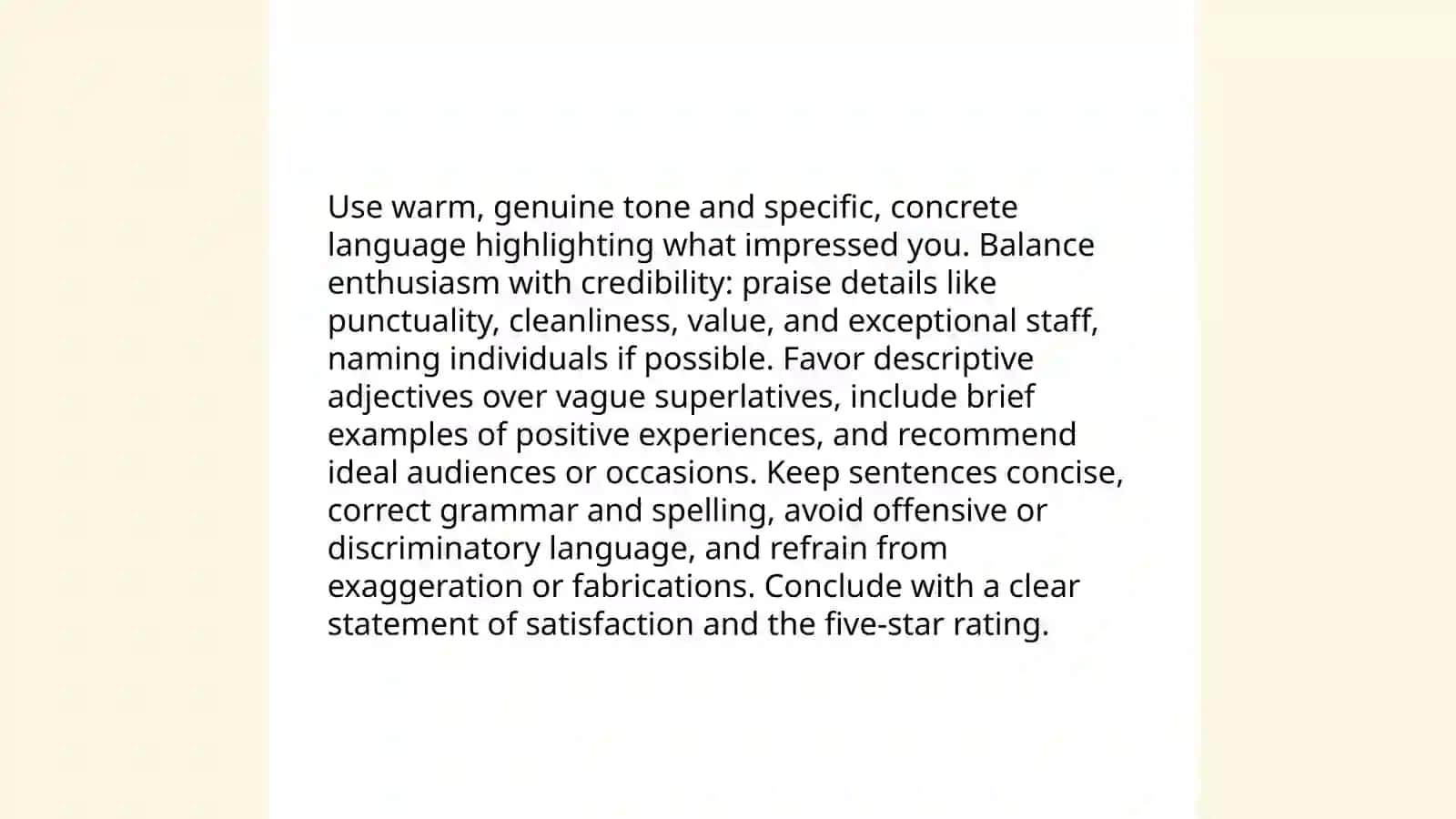 Elements of a Five-star Review 4
