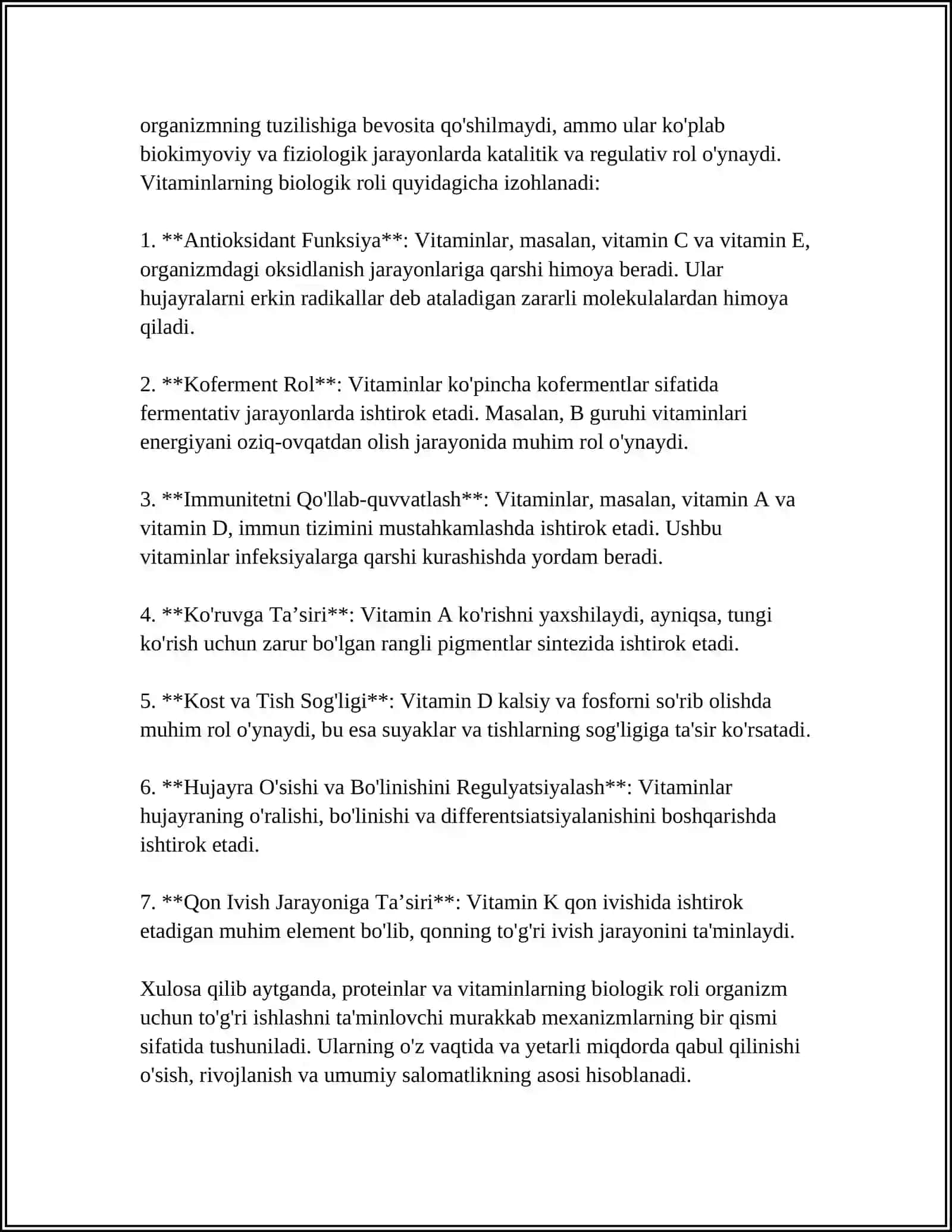 Protein vitaminlarning biologik roli 4