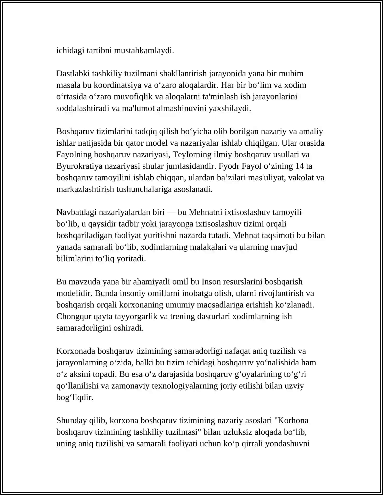 Korhona boshqaruv tizimining tashkiliy tuzilmasi 4