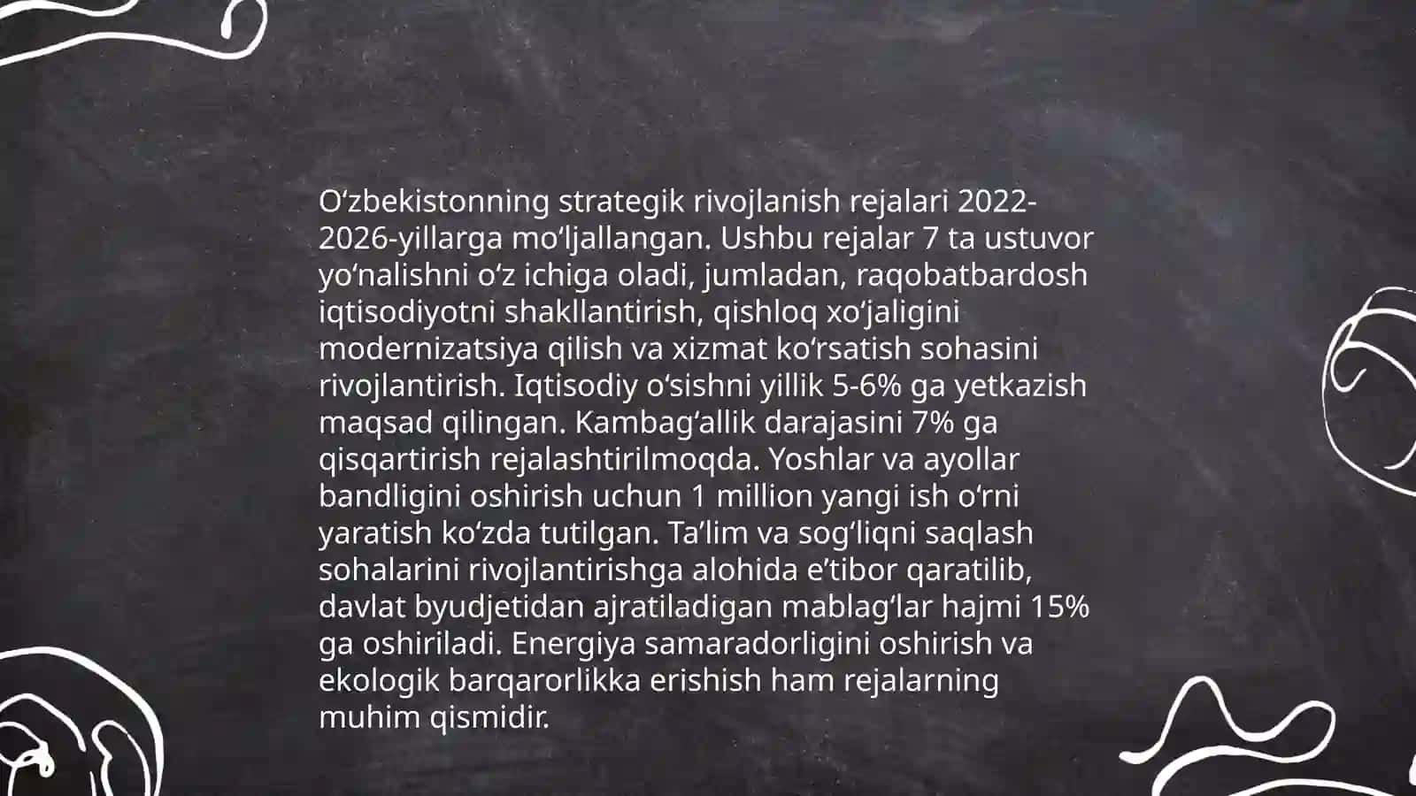 O‘ZBEKISTON RESPUBLIKASI PREZIDENTI SH.M.MIRZIYOYEVNING MAMLAKAT IJTIMOIY IQTISODIY IQTISODIYRIVOJLANISHINI TAMINLASHDAGI TUTGAN O‘RNI VA ROLI 4