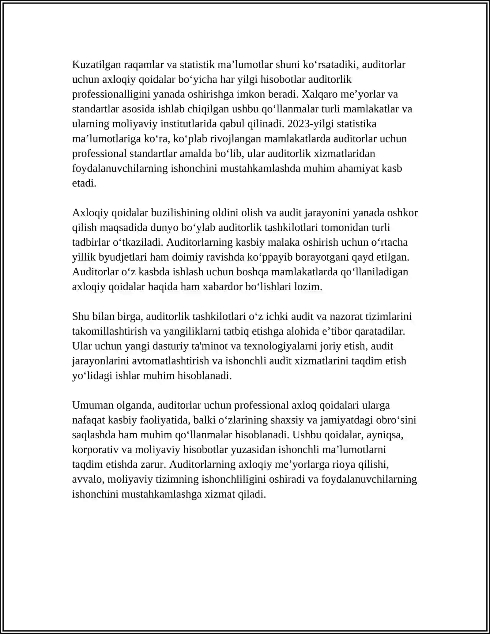 Auditorlik hisobiga moliyaviy axloqiy talablar 4