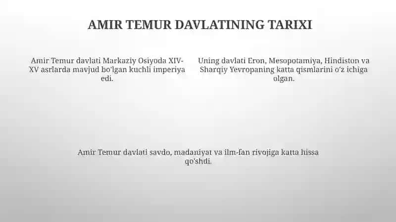 Amir Temur Davlatiga Oid Ma'Lumotlar 4