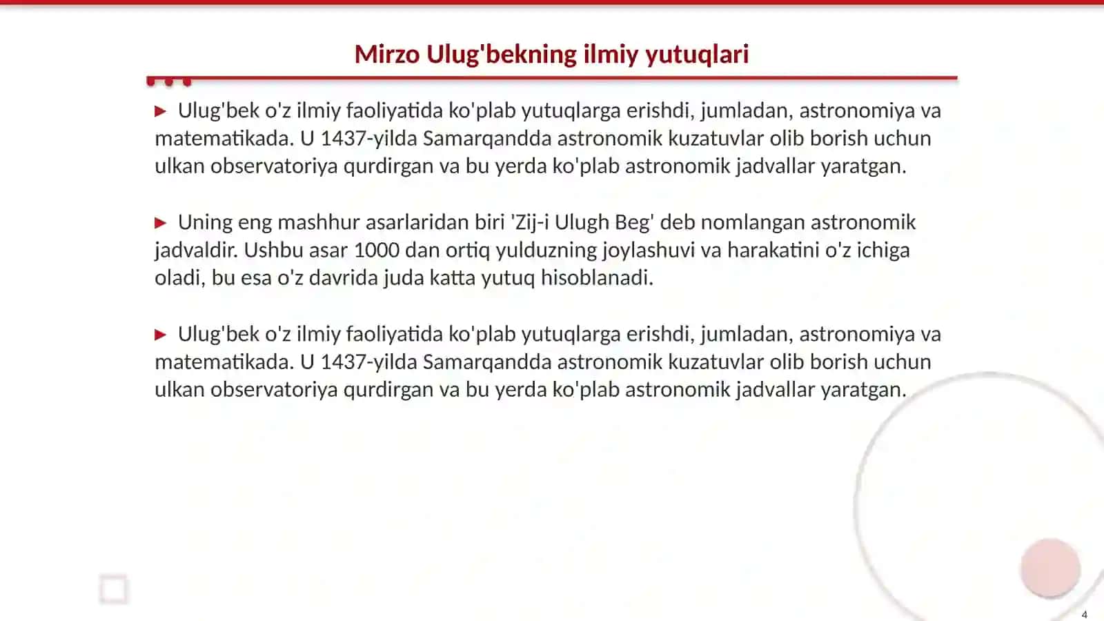 Mirzo Ulug'bek-davlat arbobi va buyuk olim 4