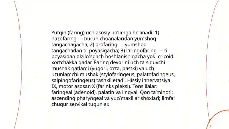 Ovqat hazm qilish tizimining oldingi bo‘limi 4
