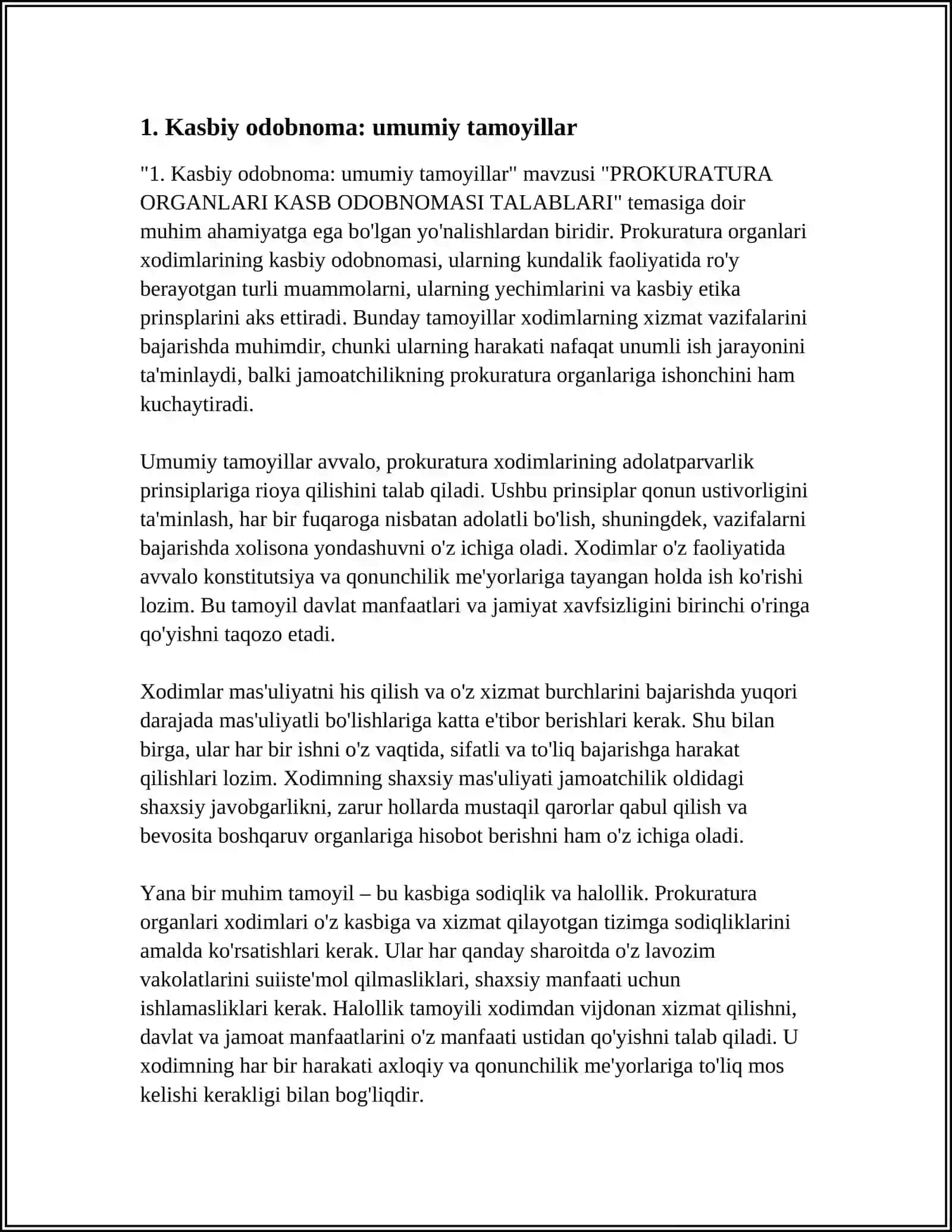 PROKURATURA ORGANLARI KASB ODOBNOMASI TALABLARI 4