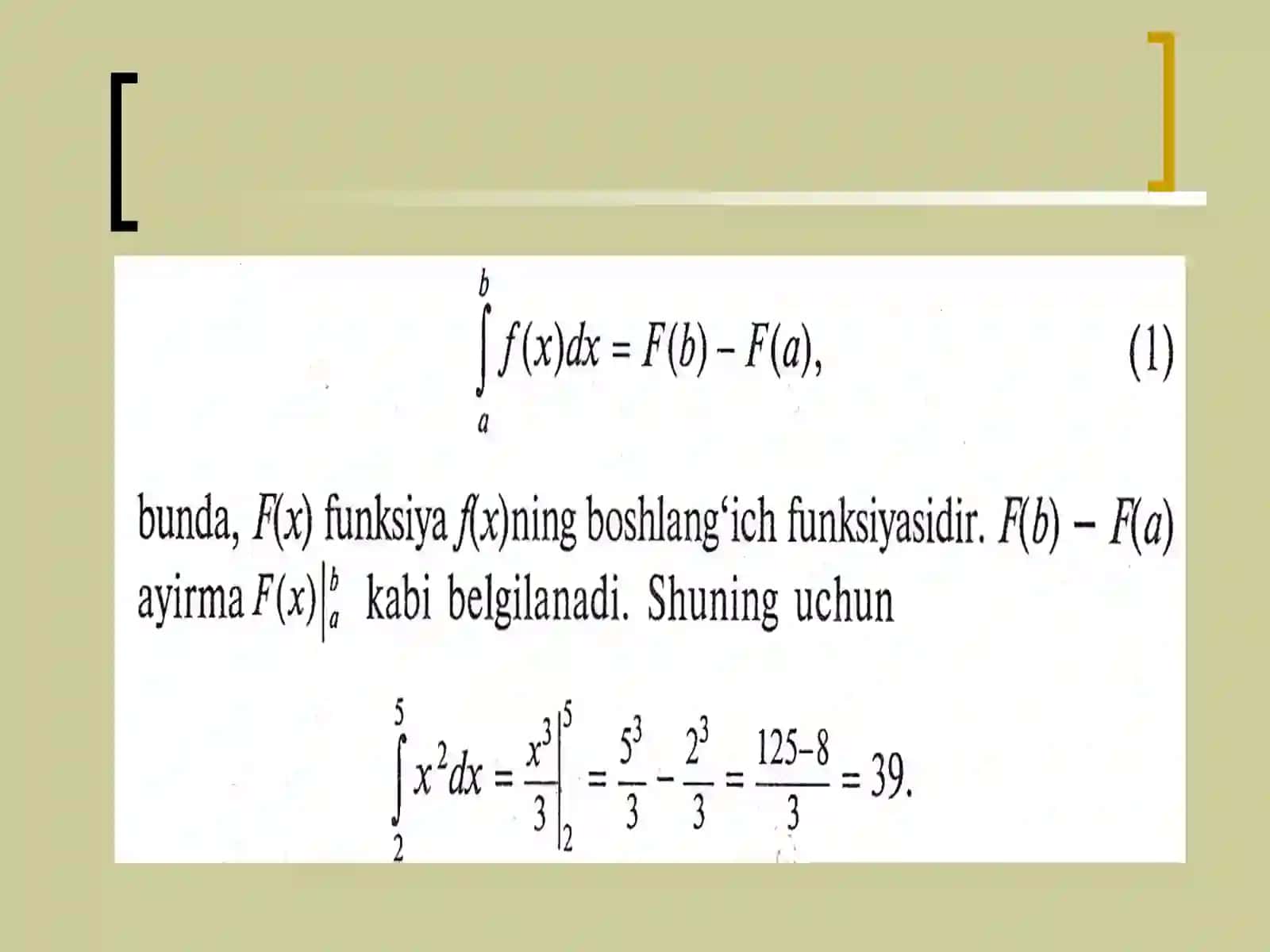Aniq integral tushunchasi 4