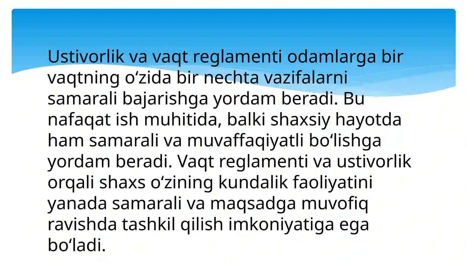 Vaqt reglamenti ustivorligini asosiy usullari 4