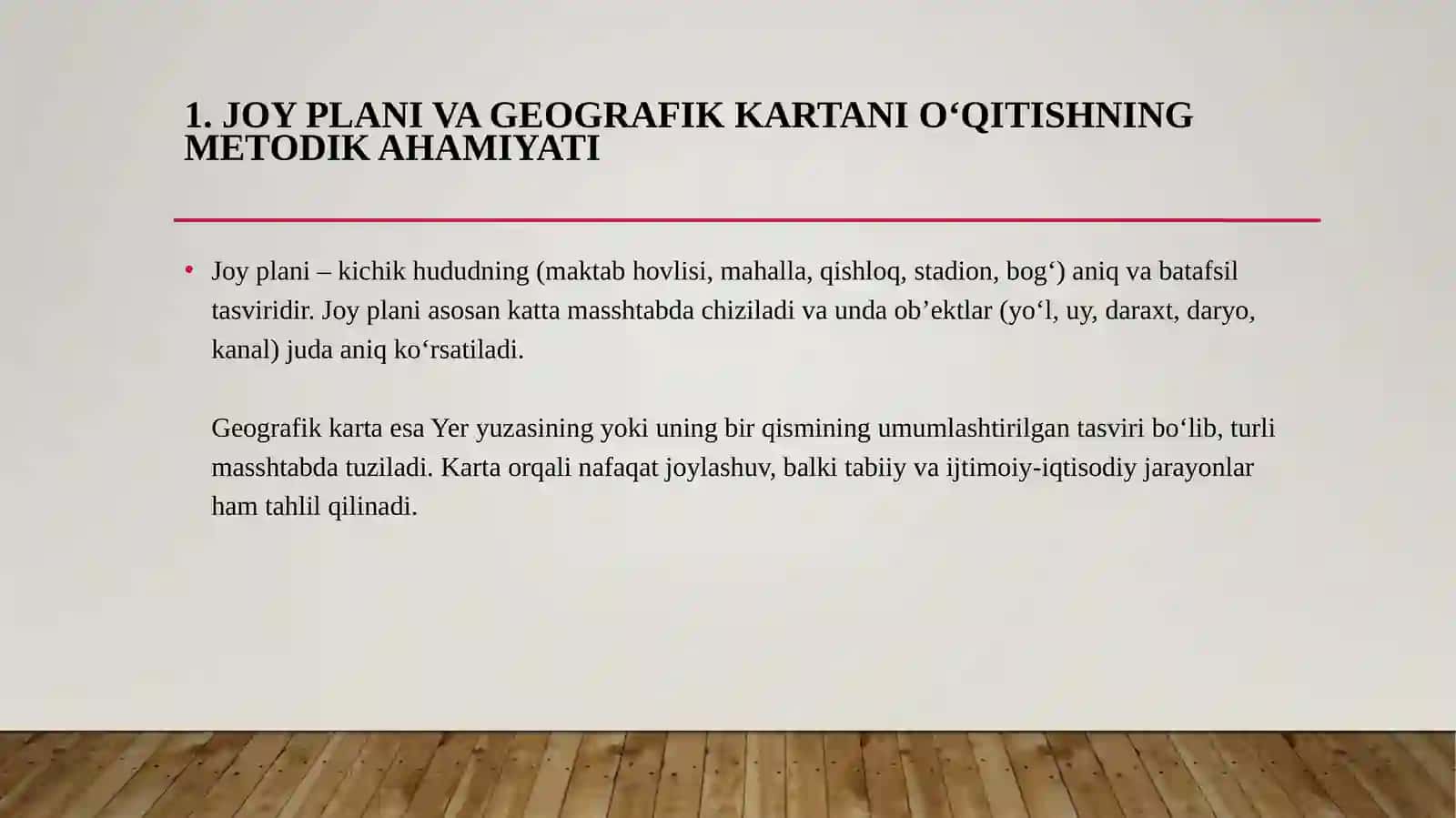 Joy plani va geografik kartalarni o‘qitishda masala va mashqlardan foydalanish usuli 4
