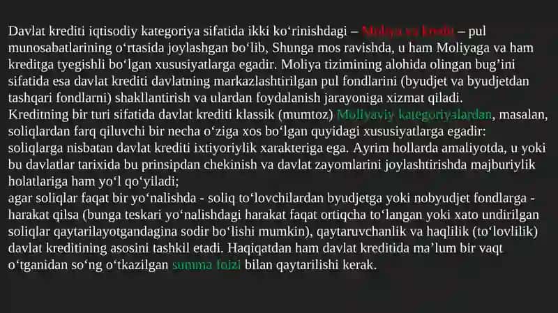 Davlat kreditining iqtisodiy mazmuni va axamiyati 4