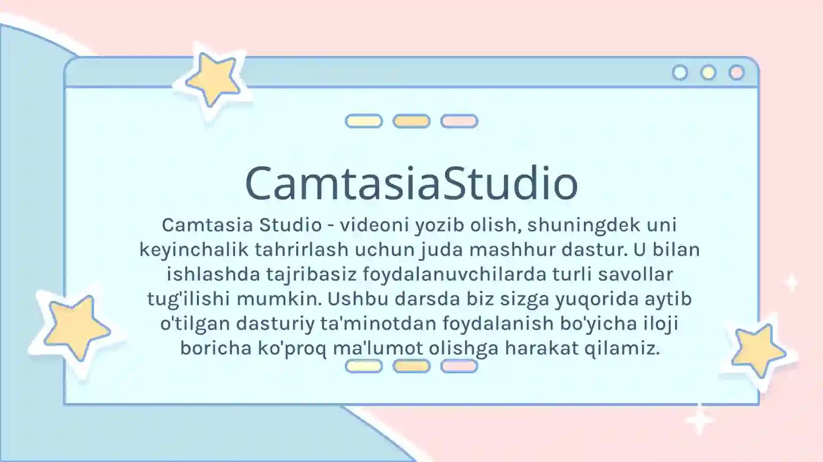 СamtasiaStudio,ISpringCampro,Capture,Bandicam dasturlarida video dasr tayyorlash 4