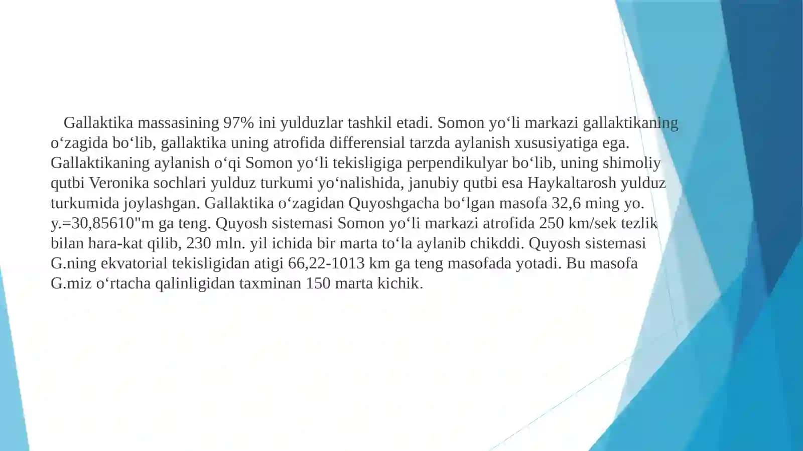 OLAM GALAKTIKA,QUYOSH SISTEMASI 4