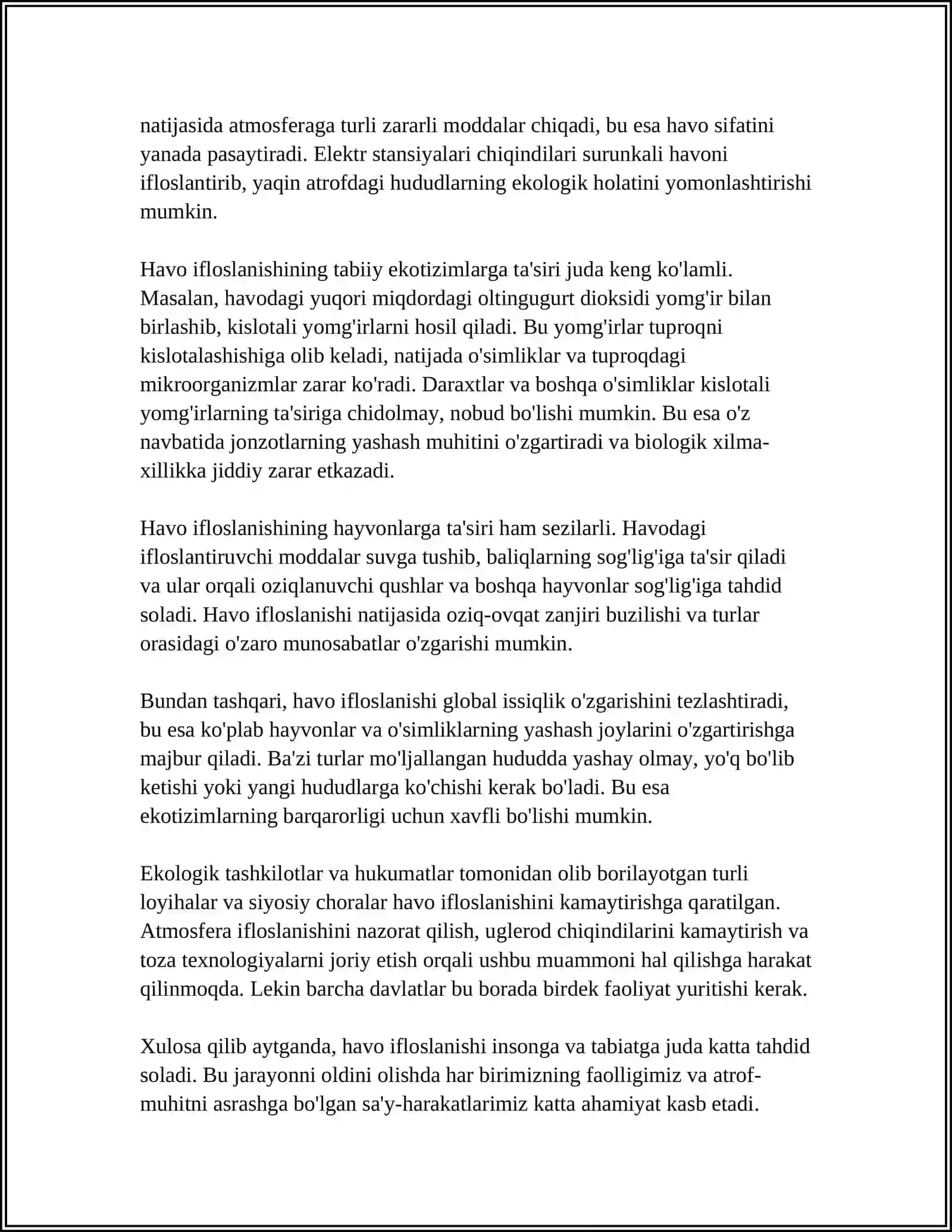 INSON FAOLIYATINING TABIATGA TASIRI VA TABIATNING JAVOBI 4