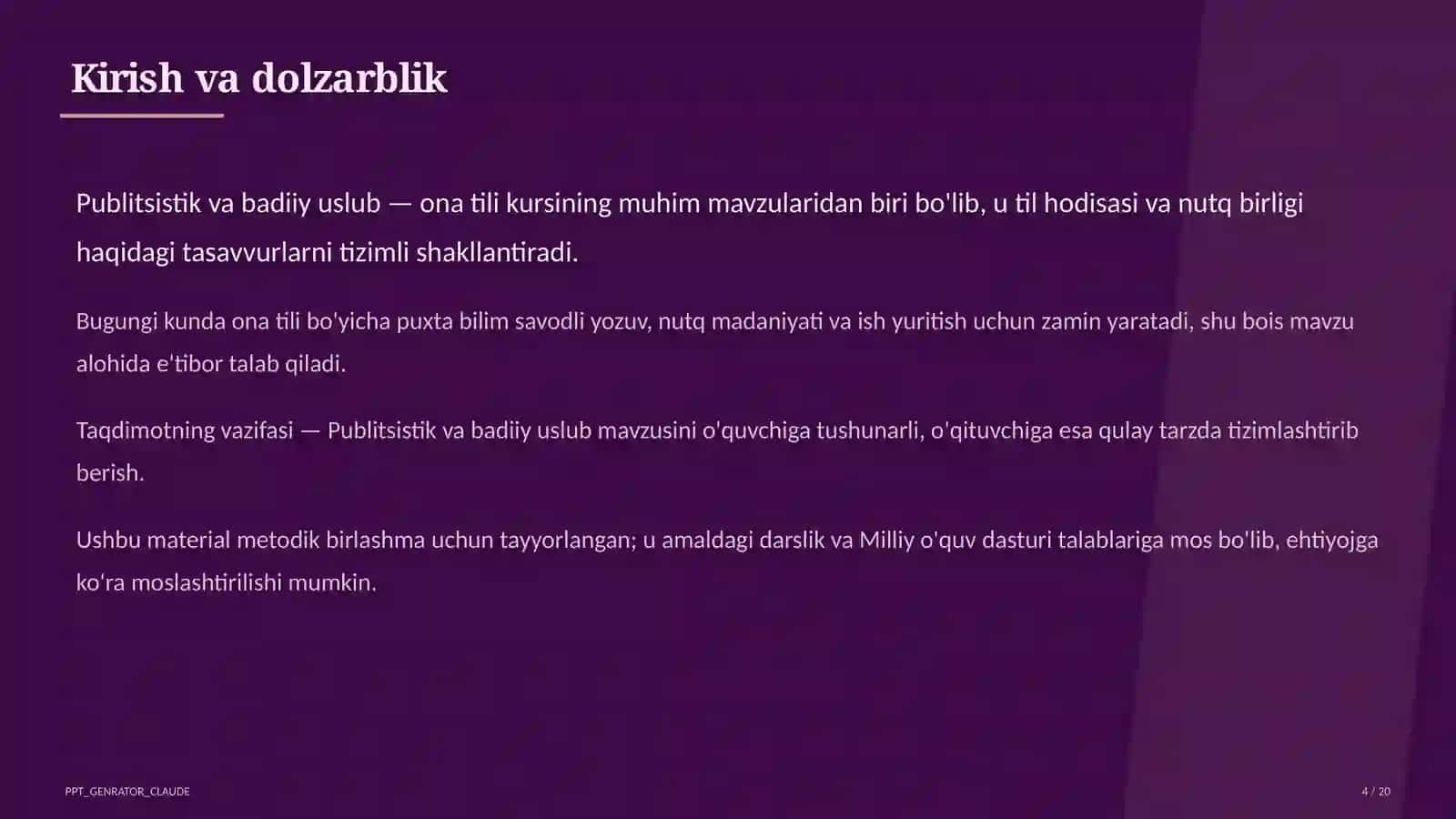 Ona tili (5-11) — metodik birlashma uchun 4
