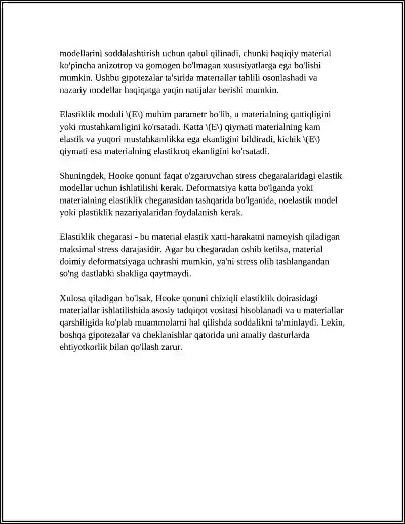 Chiziqli elastiklik (Hooke qonuni) 4