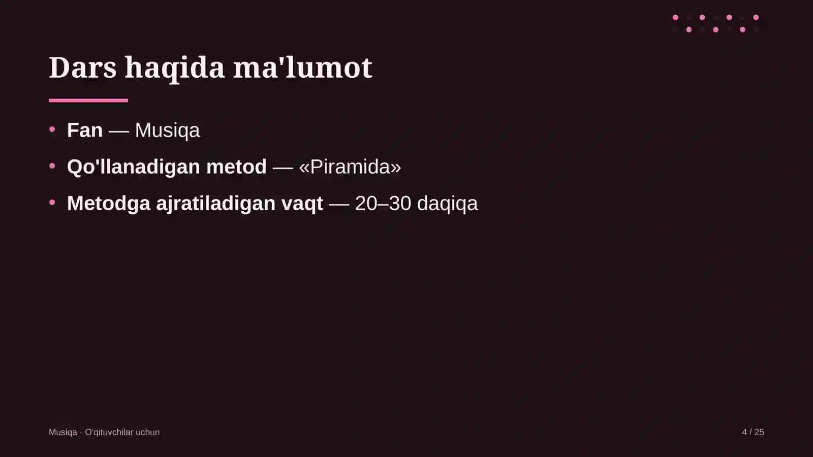 musiqa darslarida piramida metodidan foydalanish 2599 4