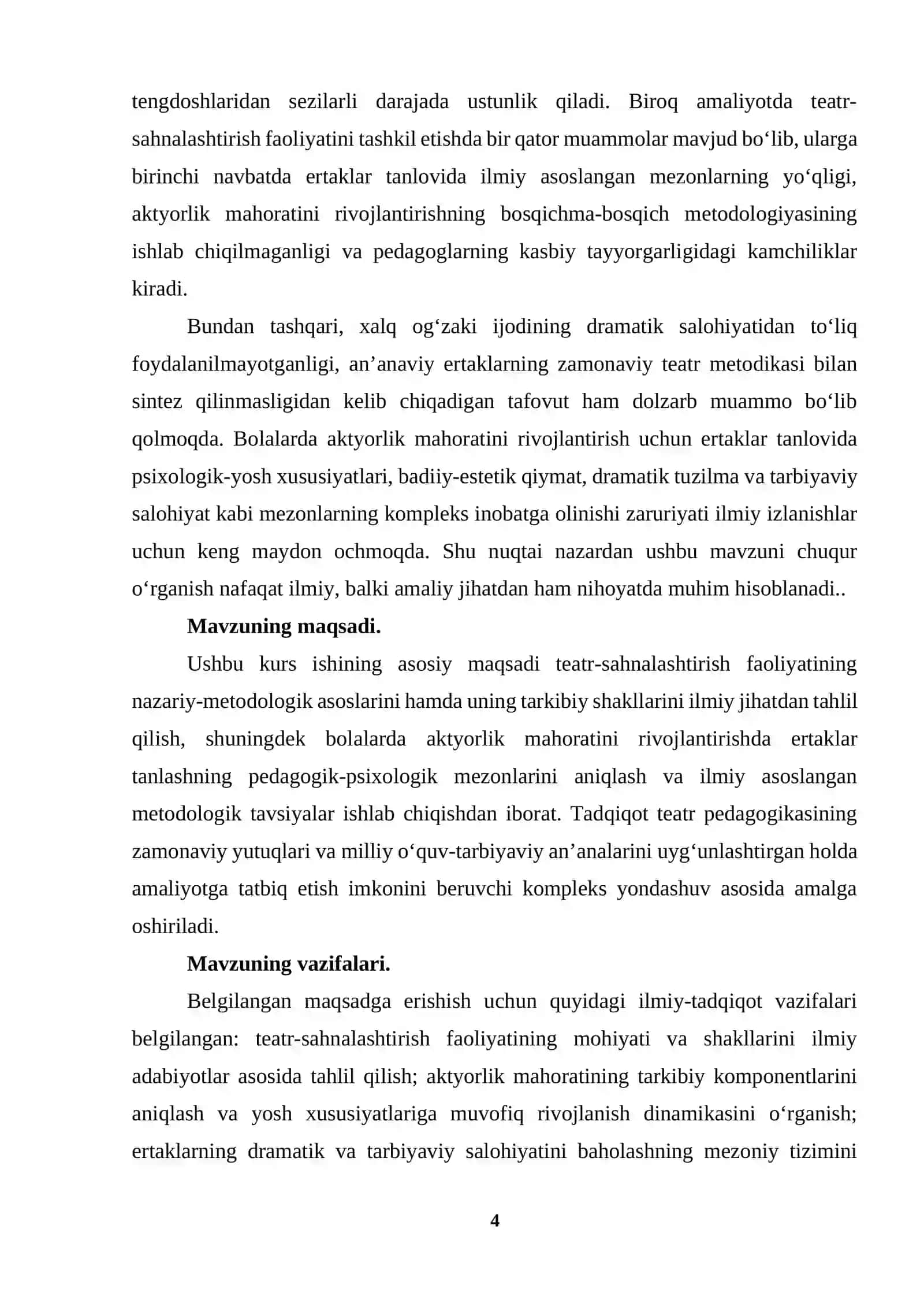 Teatr-sahnalashtirish faoliyatining shakllari. Teatr faoliyatida bolalarda aktyrolik mahoratini rivojlantirihsda ertaklar tanlash 4