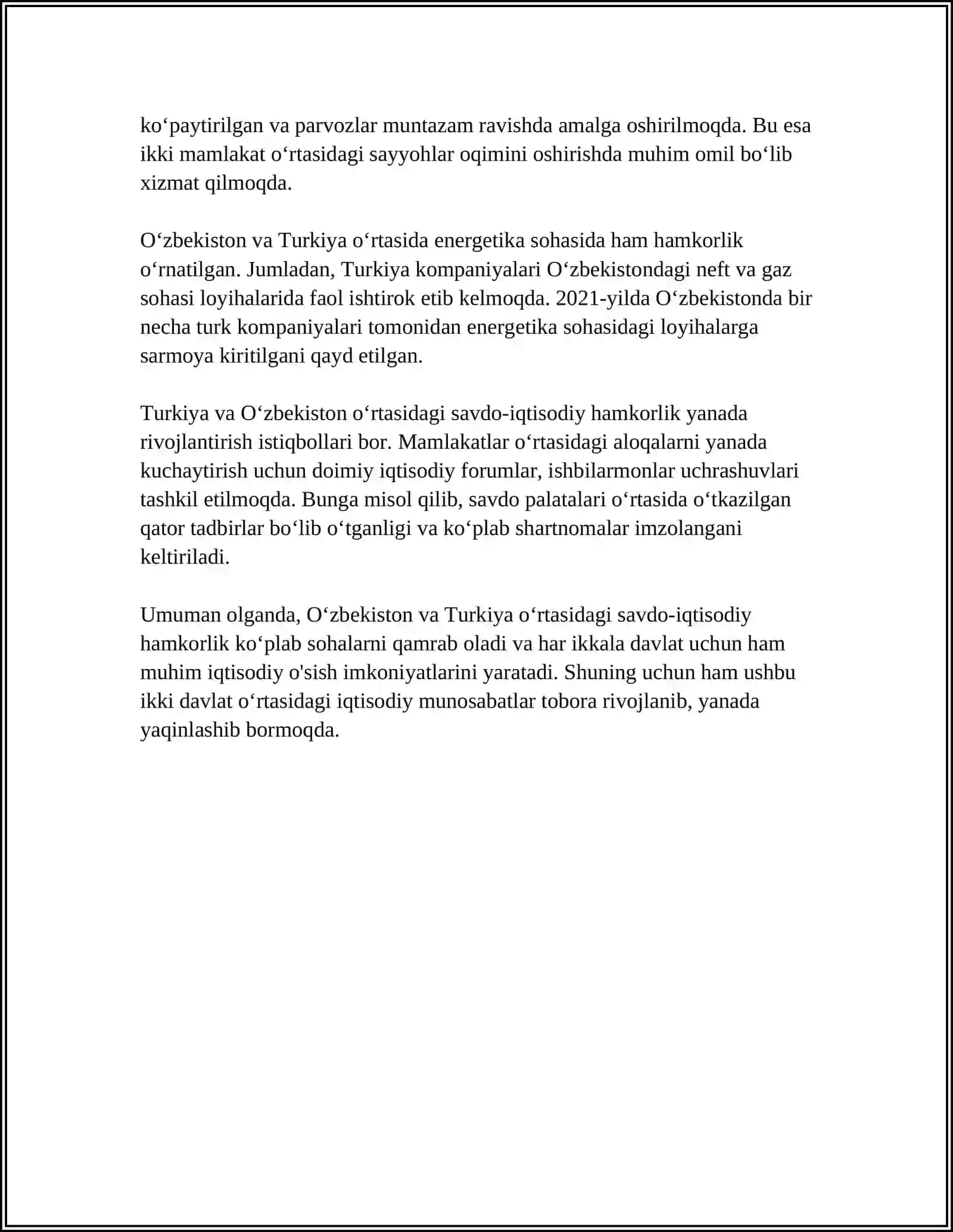 OʻZBEKISTON VA TURKIYA MUNOSABATLARI 4