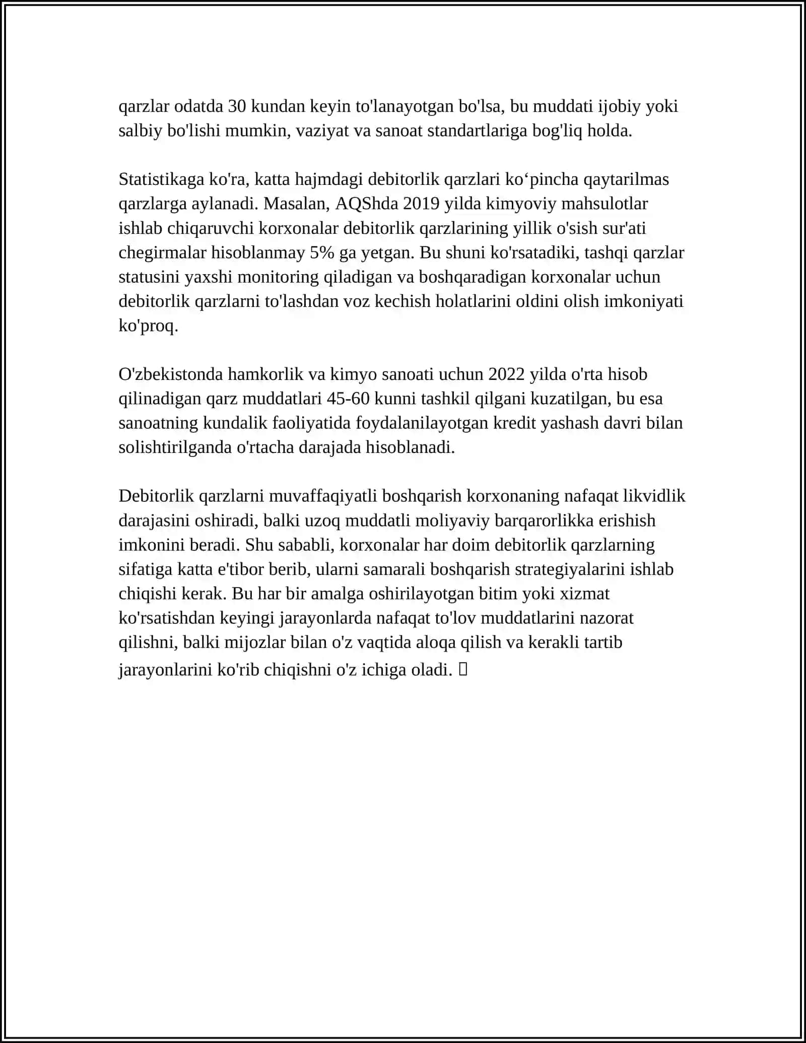DEBITORLIK VA KREDITORLIK QARZLARINING TAHLILI 4